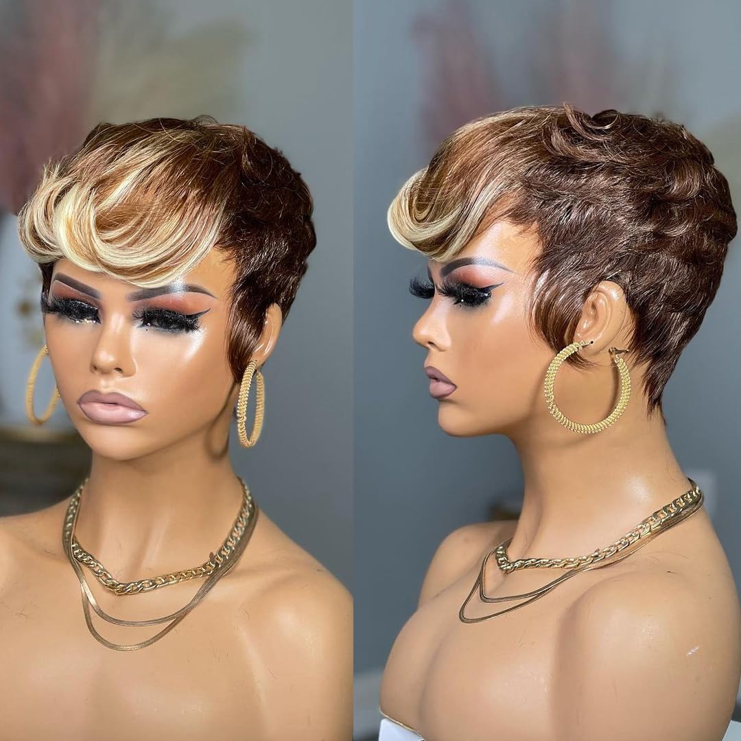 Pixie Cut Wig with Bangs